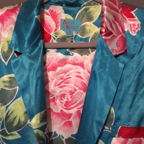 Vintage 80s ALBUM By KENZO Satin Blazer - Picture 2 of 8